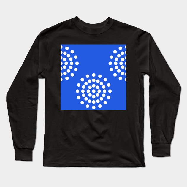 Pattern with white dots on blue background Long Sleeve T-Shirt by marina63